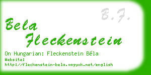 bela fleckenstein business card