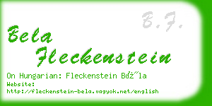 bela fleckenstein business card